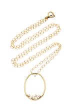 Moda Operandi Mizuki Small Diamond Oval Pendant Necklace