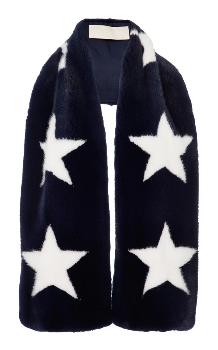 Monse Intarsia Star Mink Scarf
