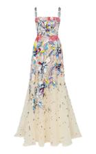 Moda Operandi Zuhair Murad Floral-sequined Organza Maxi Dress Size: 34