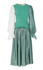 Moda Operandi Christian Siriano Color-block Silk-blend Dress Size: 2