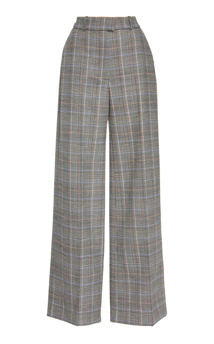 Martin Grant Checked Wool-blend Wide-leg Pants