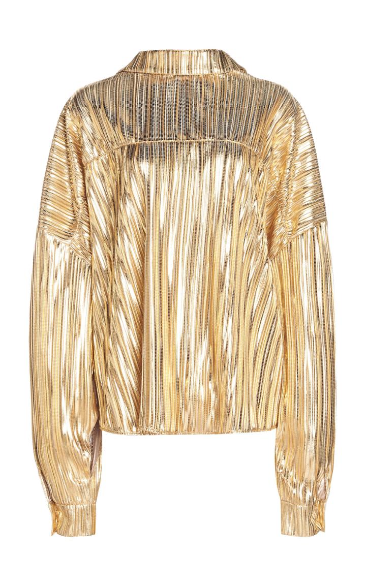 Moda Operandi A.w.a.k.e. Mode Reversed Split-sleeve Pleated Lam Top