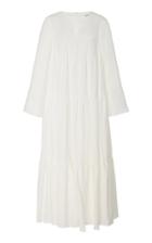 Mansur Gavriel Tiered Linen Midi Dress