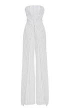 Alexis Charlize Strapless Pinstriped Linen Jumpsuit