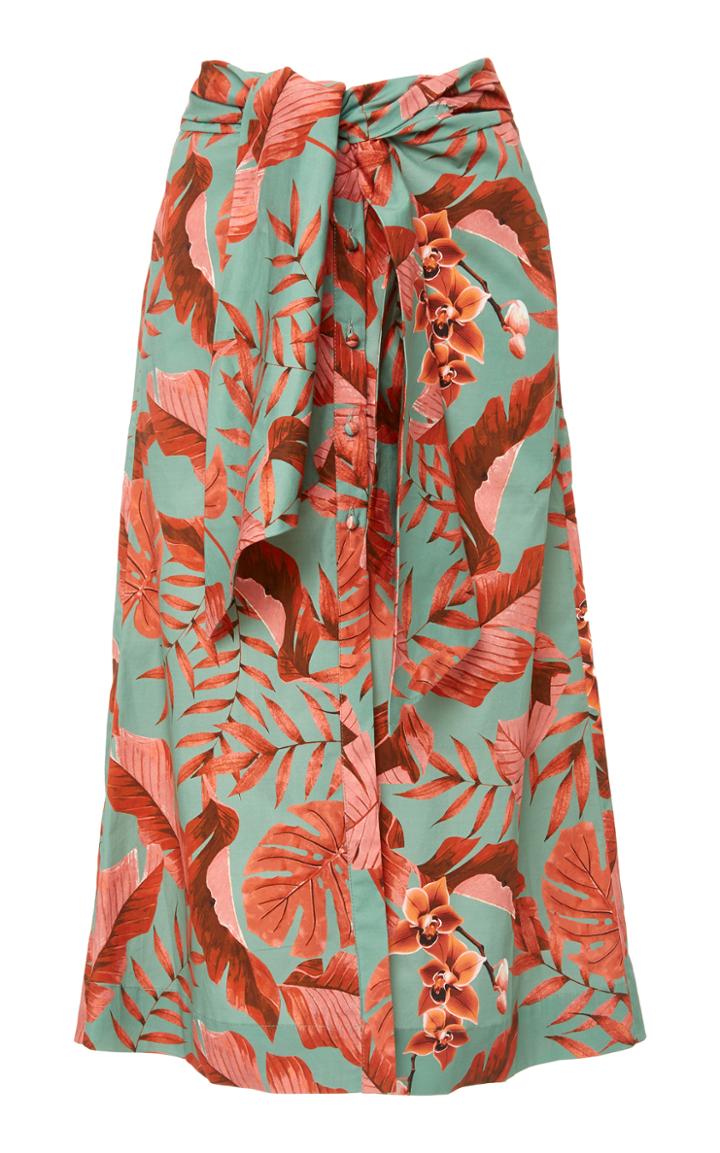 Johanna Ortiz M'o Exclusive Rio Maraon Stretch Cotton Poplin Skirt