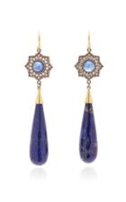Moda Operandi Arman Sarkisyan 22k Gold, Lapis, & Sapphire Drop Earrings