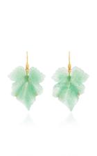 Annette Ferdinandsen Medium Aventurine Fancy Leaf Earrings