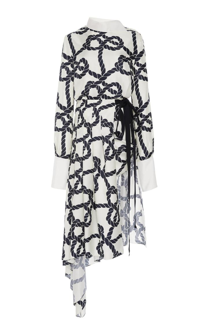 Monse Asymmetric Printed Silk-satin Dress