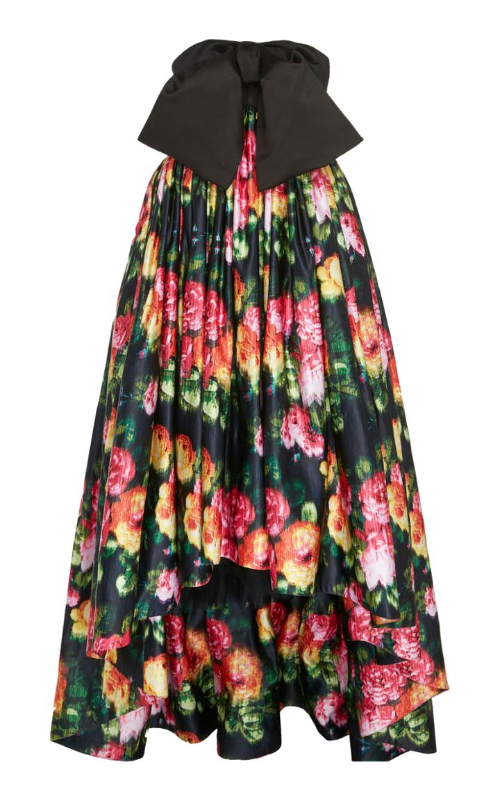 Richard Quinn Strapless Floral Faille Gown