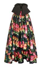 Richard Quinn Strapless Floral Faille Gown