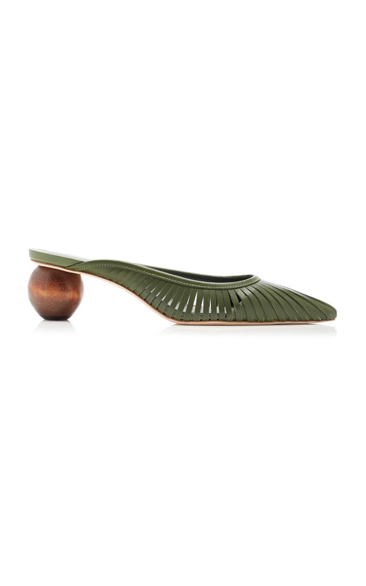 Cult Gaia Alia Cutout Leather Mules Size: 35