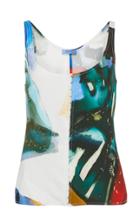 Mugler Printed Hook-and-eye Stretch Crepe Tank