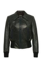 Moda Operandi Marc Jacobs Fitted Leather Bomber Jacket Size: 0