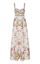 Moda Operandi Andrew Gn Embroidered Sweetheart Satin Gown Size: 34