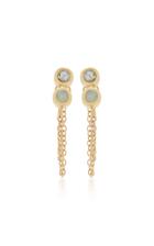 Scosha Infinity 10k Gold White Sapphire And Opal Earrings