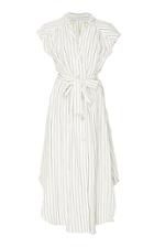 Christine Alcalay Linen Blend Striped Dress