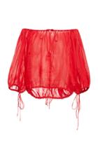 Three Graces London Moritz Off-the-shoulder Ramie Blouse