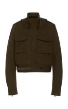Moda Operandi Helmut Lang Cropped Cotton Military Jacket Size: Xs