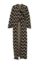 Pepa Pombo Long Open Lapel Geometric Coat