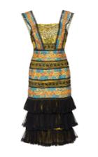 Costarellos French Chantilly Dropped Waist Dress