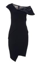 Pamella Roland Sapphire Bonded Crepe Dress