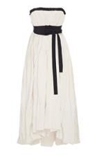 Brock Collection Pearl Strapless Pleated Crepe De Chine Dress