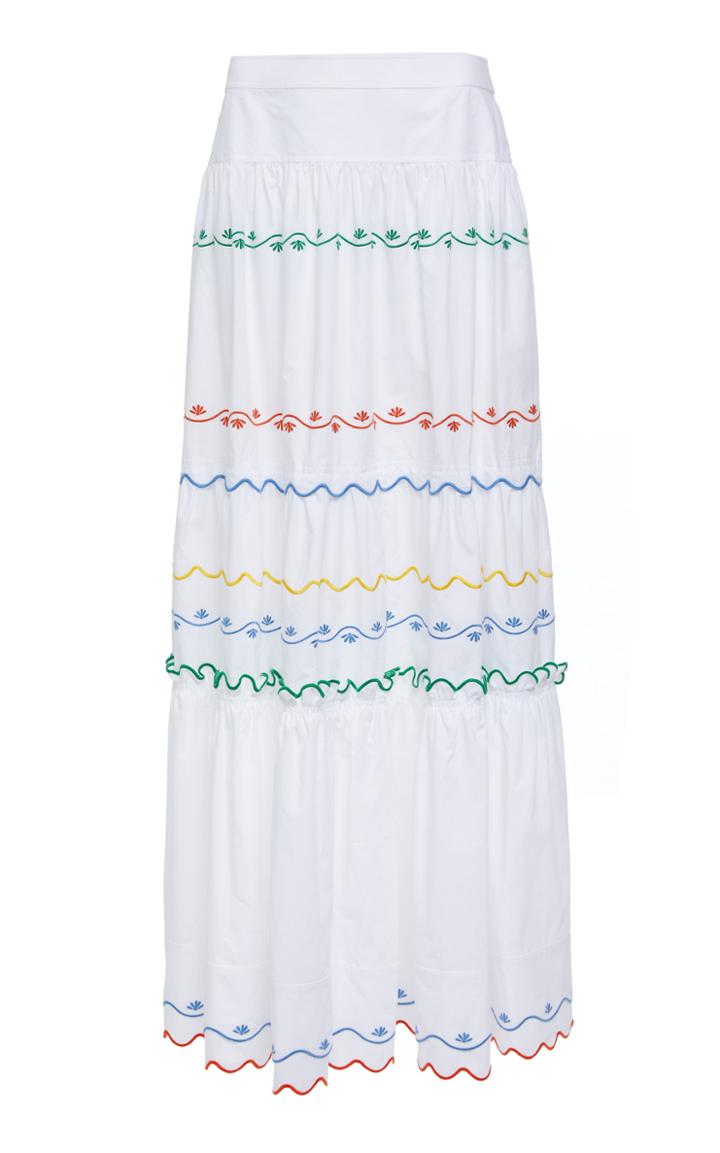 Tory Burch Scallop Embroidered Maxi Skirt