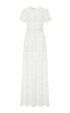 Luisa Beccaria Georgette Eyelet Long Dress