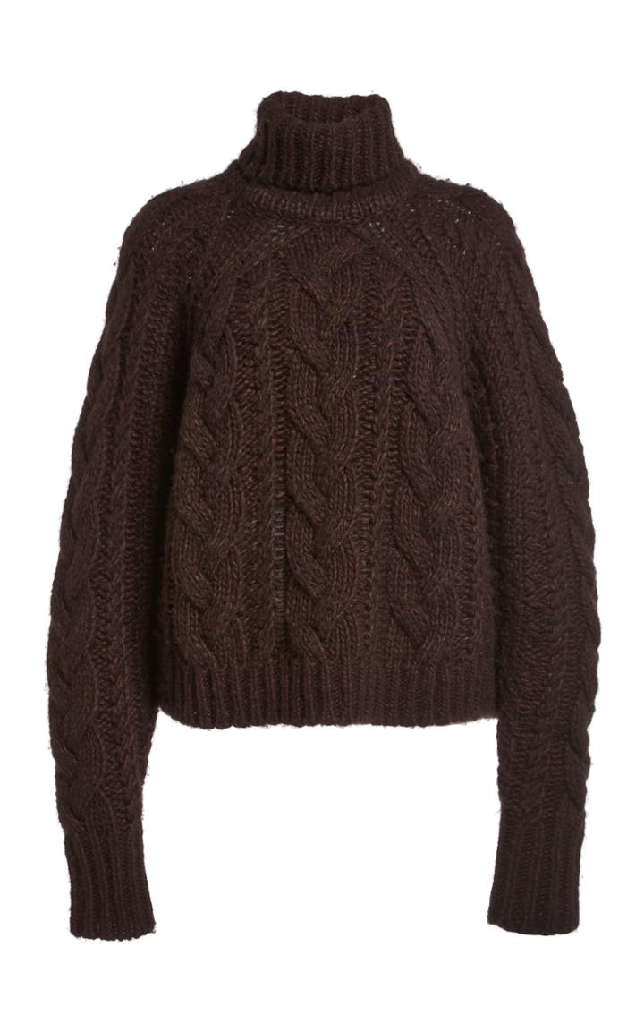 Moda Operandi Cecilie Bahnsen Lana Cable-knit Turtleneck Sweater