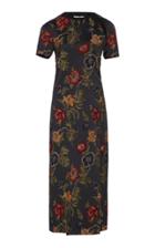 Rosetta Getty Floral Jacquard Wrap Dress