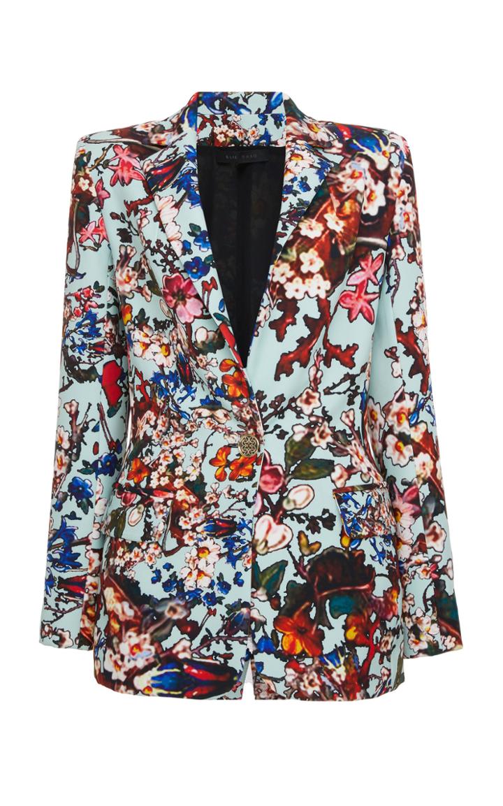 Elie Saab Floral Print Cady Blazer
