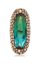 Sidney Garber Buckler 18k White Gold And Green Tourmaline Ring