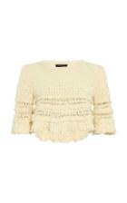 Isabel Marant Flavia Cropped Ruffled Cotton-blend Top