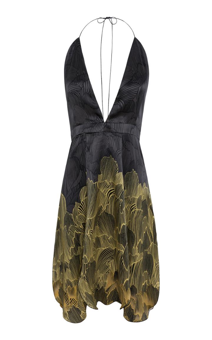 Adriana Iglesias Sabrina Halter Dress