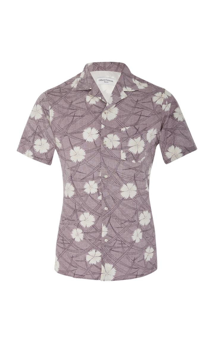 Officine Gnrale Dario Printed Cotton-jersey Button-up Shirt