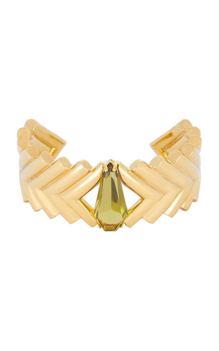 Moda Operandi Leda Madera Isabella Gold-plated And Glass Cuff