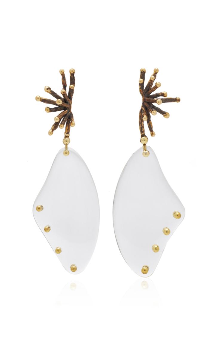 Moda Operandi Lisa Eisner Quartz Crystal Winged Spore Earrings
