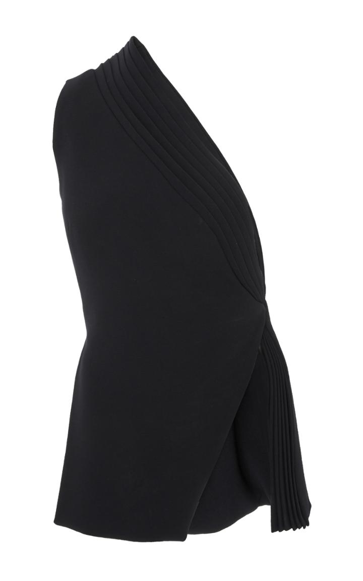 Brandon Maxwell One Shoulder Peplum Tank