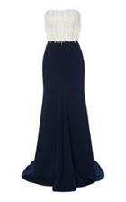 Moda Operandi Jenny Packham Fringe-embellished Two-tone Satin Dress Size: 6