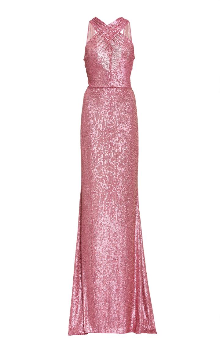 Moda Operandi Naeem Khan Criss-cross Sequin Gown