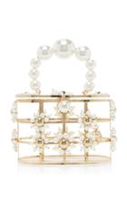 Rosantica Lennon Brass Bag With Faux Pearls