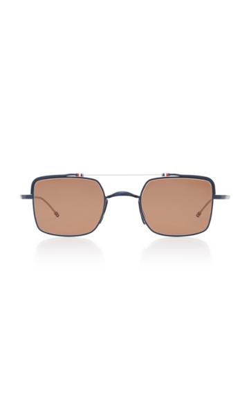 Thom Browne Sun Skeleton Matte Metal Square Aviator Sunglasses