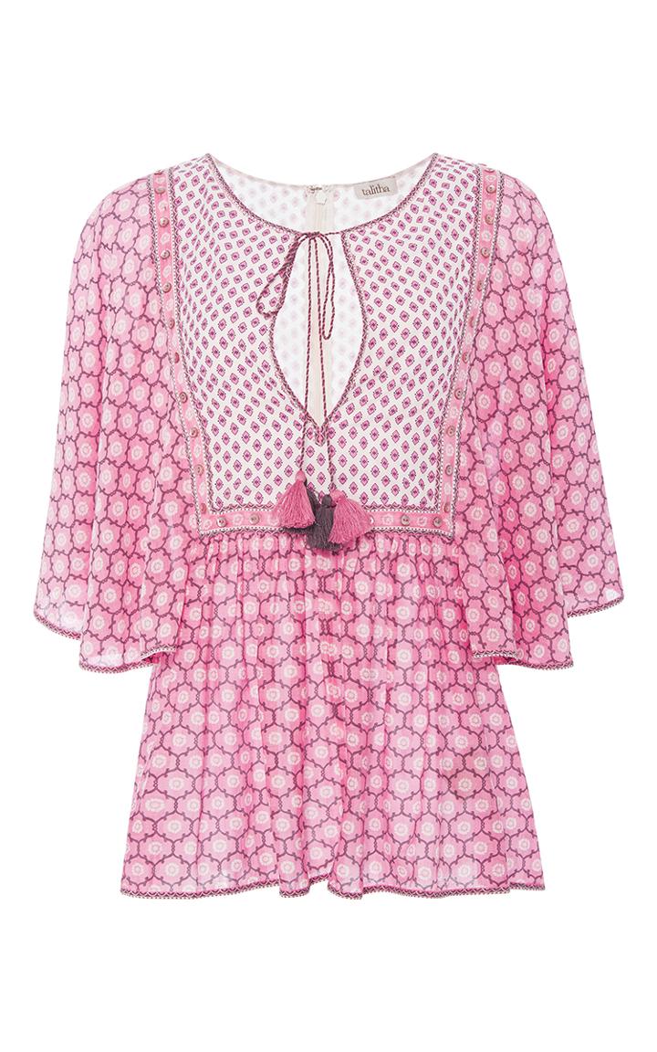 Talitha Trelis Print Angel Wing Top
