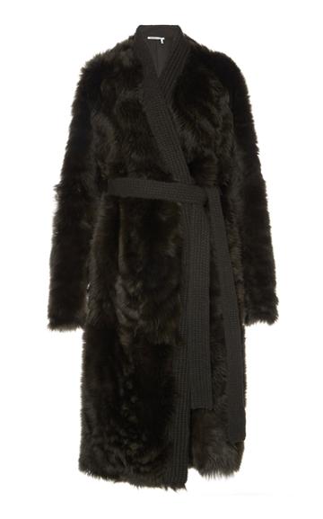 Agnona Cashmere Knit-trimmed Shearling Coat