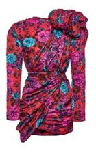 Moda Operandi Magda Butrym Crinkled Floral-print Jacquard Asymmetric Mini Dress Size