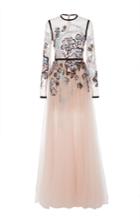 Elie Saab Long Sleeve Embroidered Gown