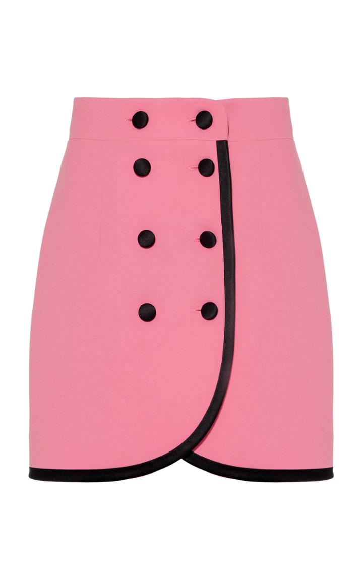 George Keburia Button-embellished Cady Skirt