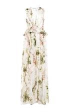 Philosophy Di Lorenzo Serafini Printed Chiffon Deep V-neck Dress