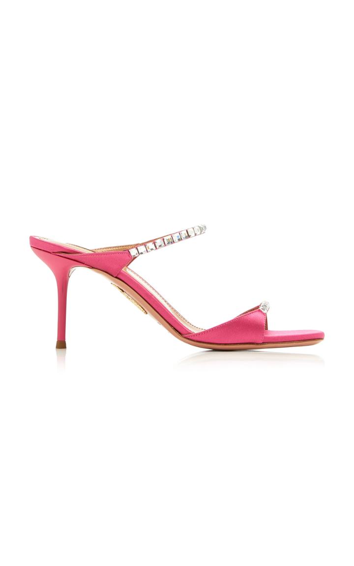 Aquazzura Diamante Embellished Satin Sandals