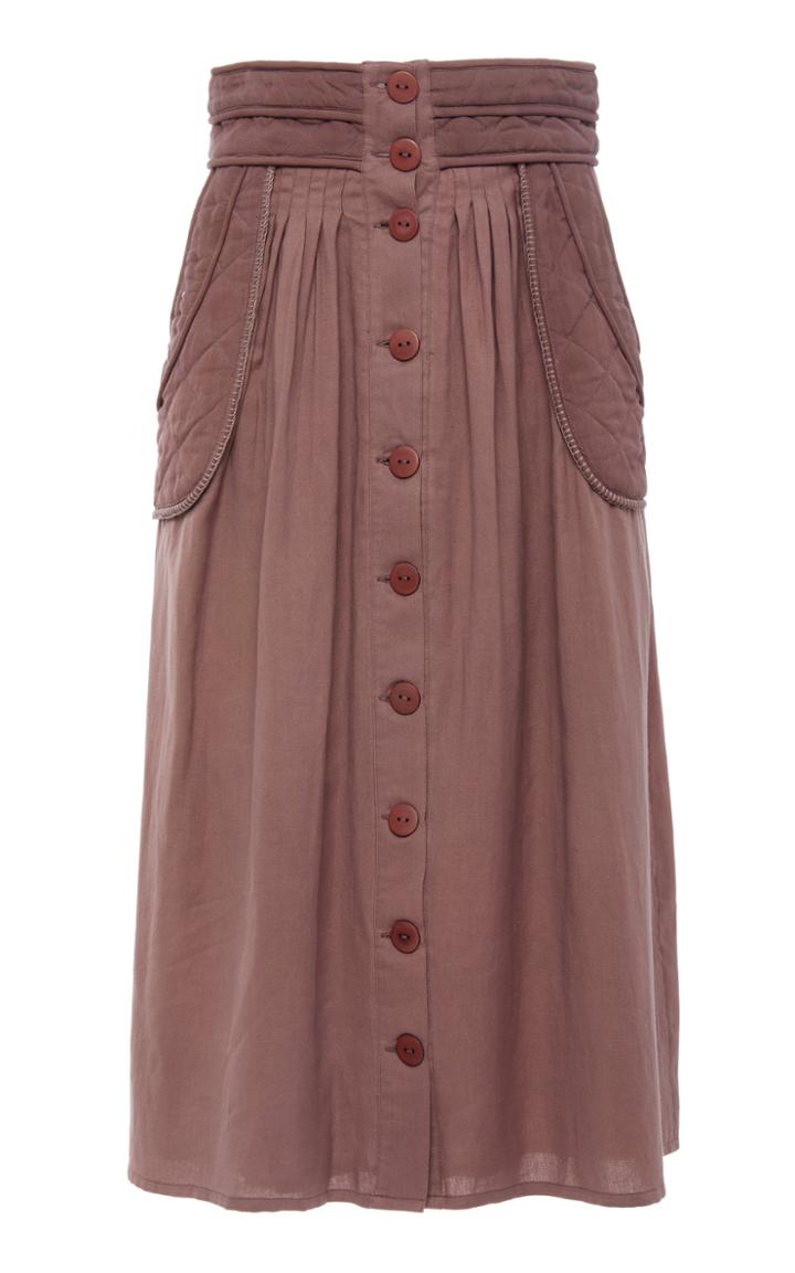 Sea O'keeffe Quilted Midi Skirt